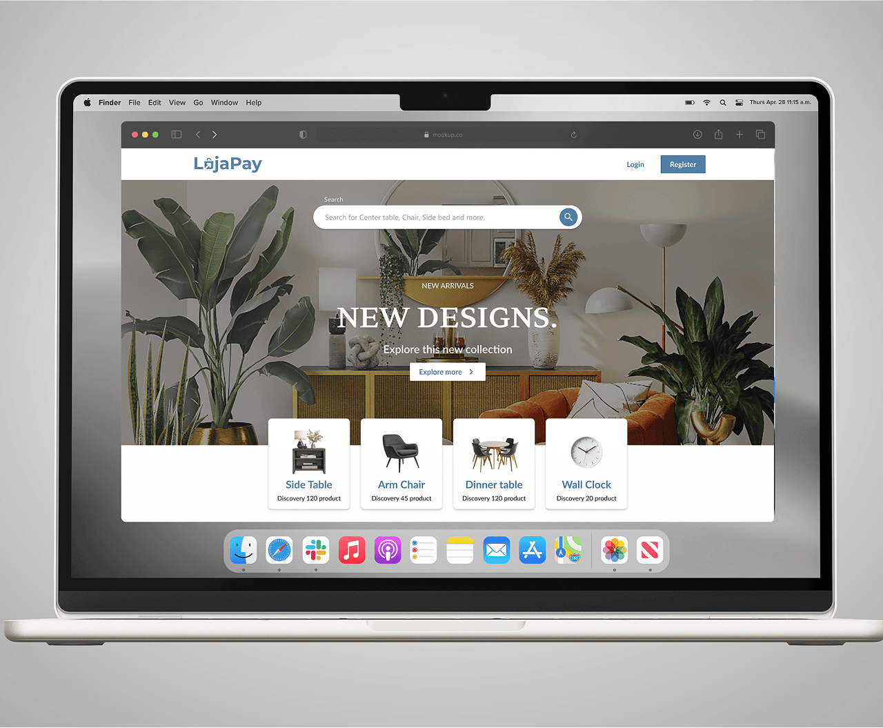 Interface de onboarding de e-commerce em um dispositivo móvel